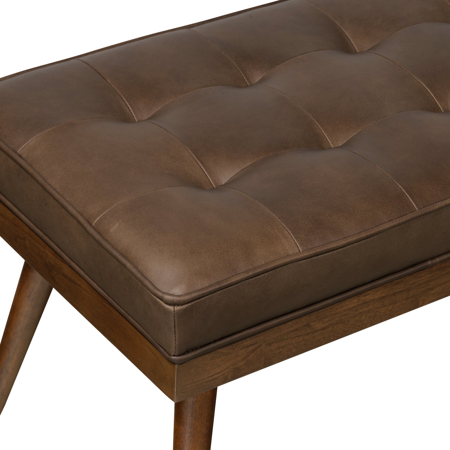 Luca Leather Bench | Cocoa Brown 