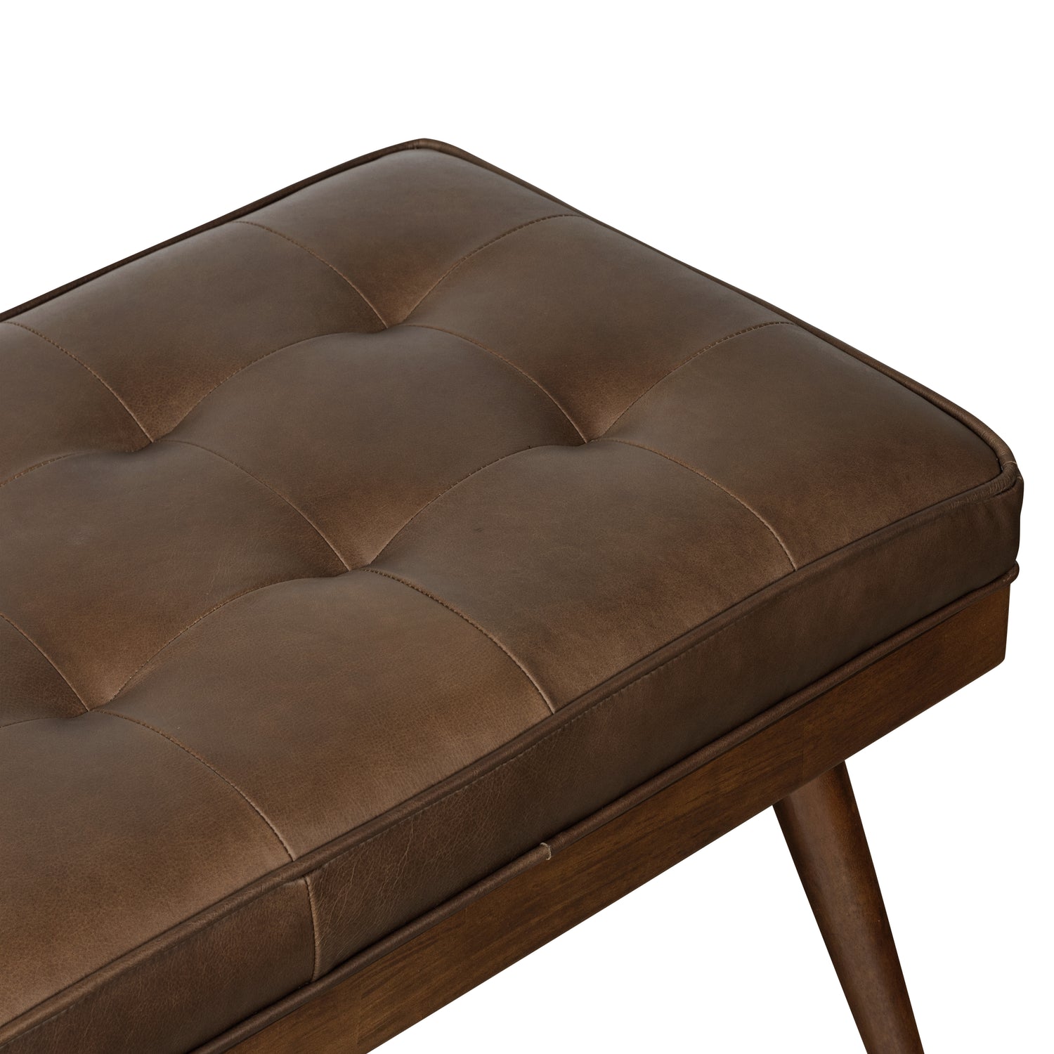 Luca Leather Bench | Cocoa Brown 