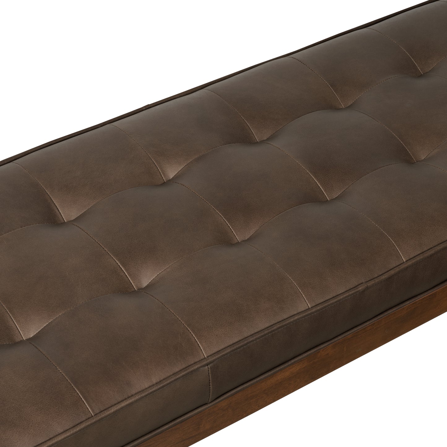 Luca Leather Bench | Cocoa Brown