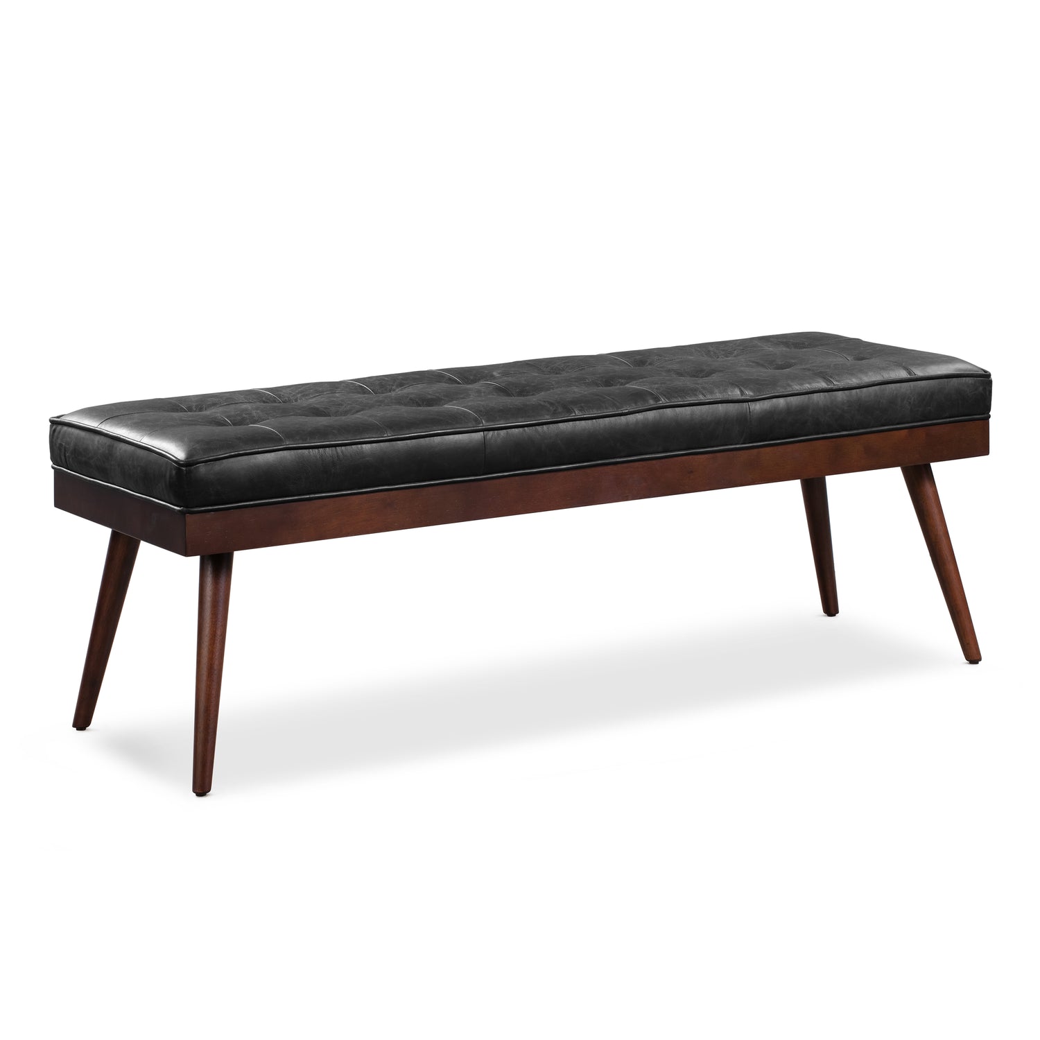 Luca Leather Bench | Onyx Black 