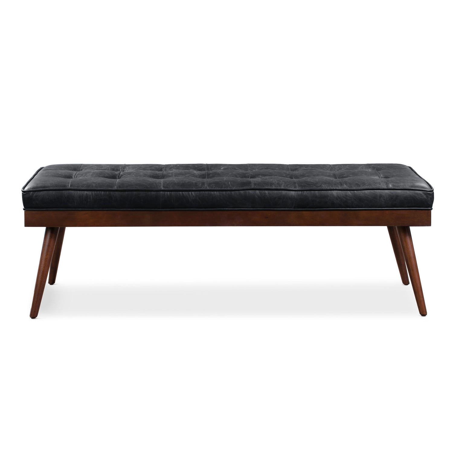 Luca Leather Bench | Onyx Black 