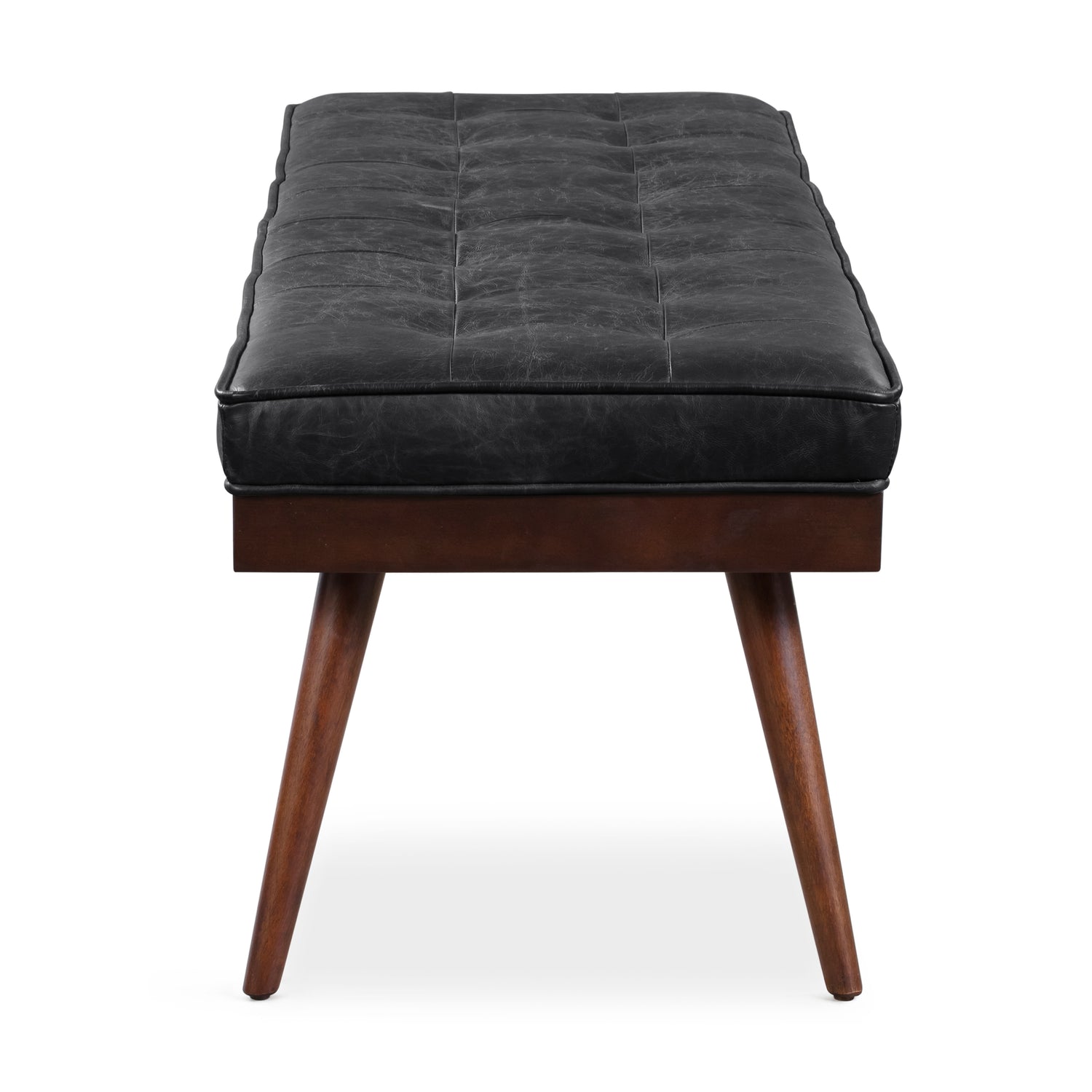 Luca Leather Bench | Onyx Black 