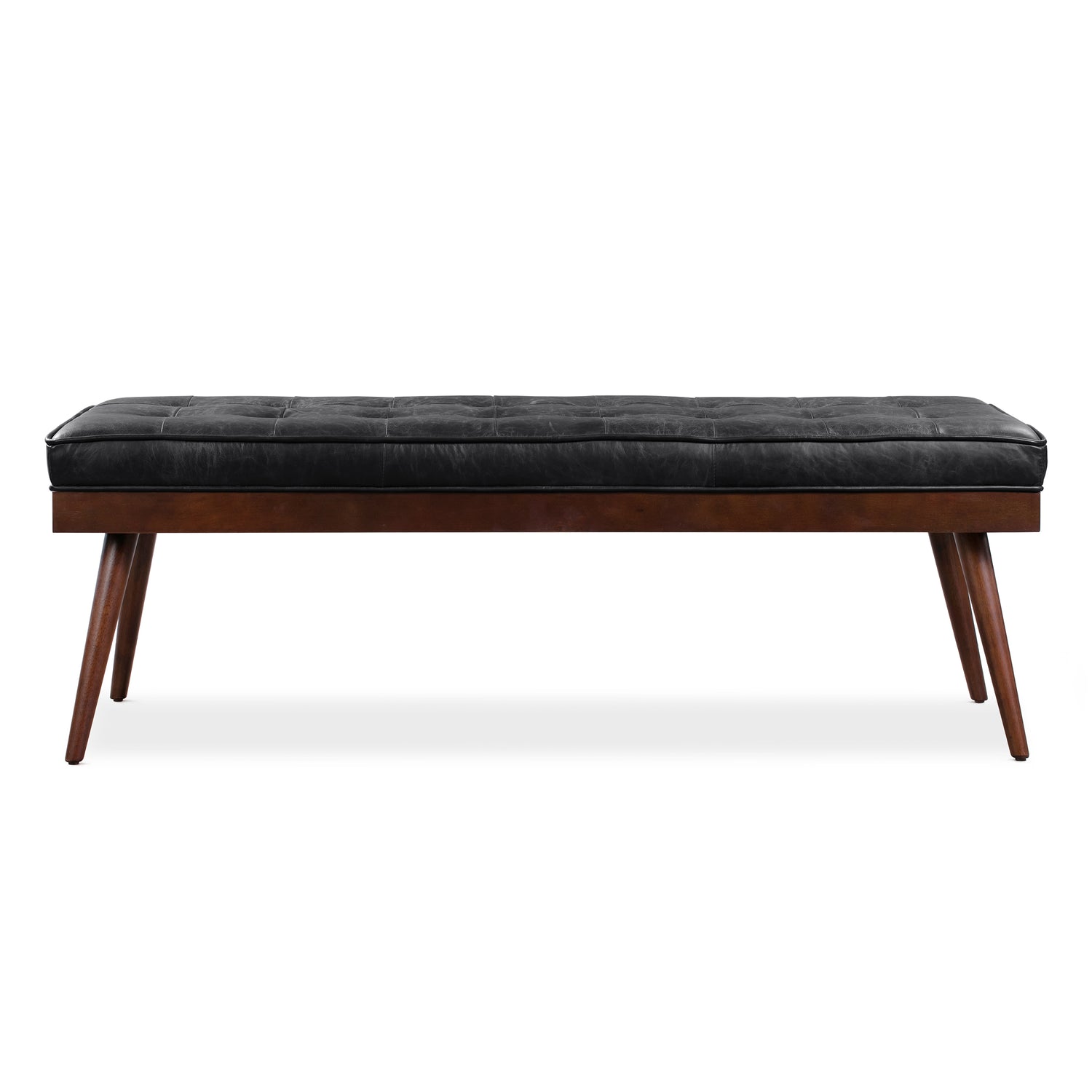 Luca Leather Bench | Onyx Black 