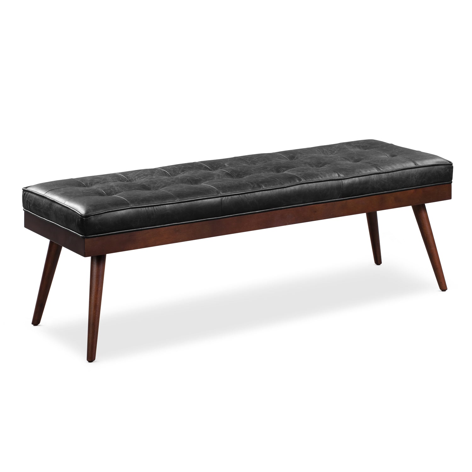 Luca Leather Bench | Onyx Black 