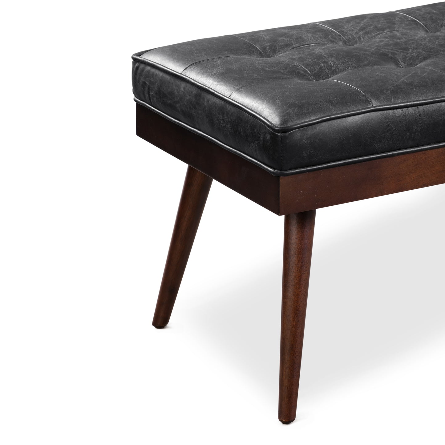Luca Leather Bench | Onyx Black
