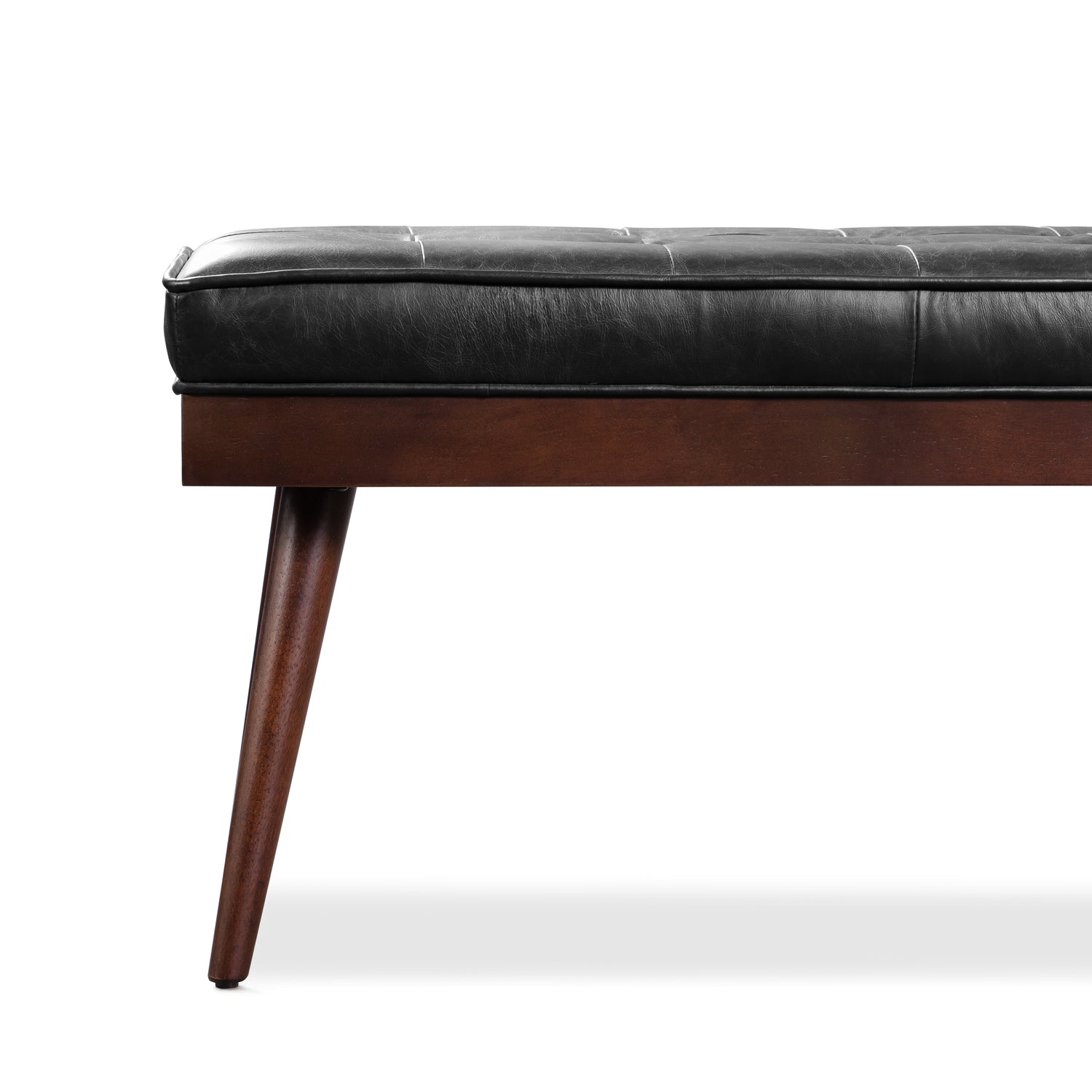 Luca Leather Bench | Onyx Black 