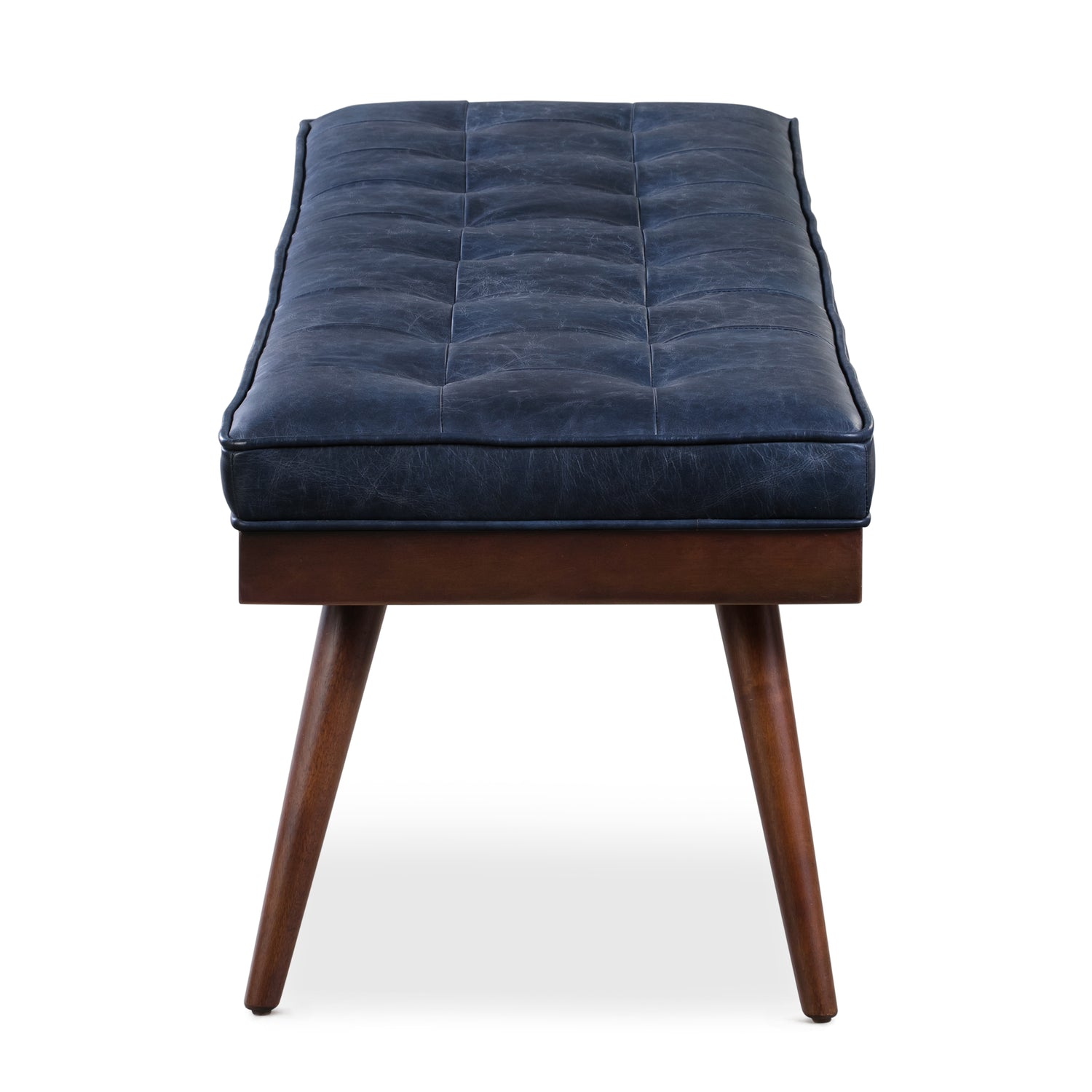 Luca Leather Bench | Midnight Blue 