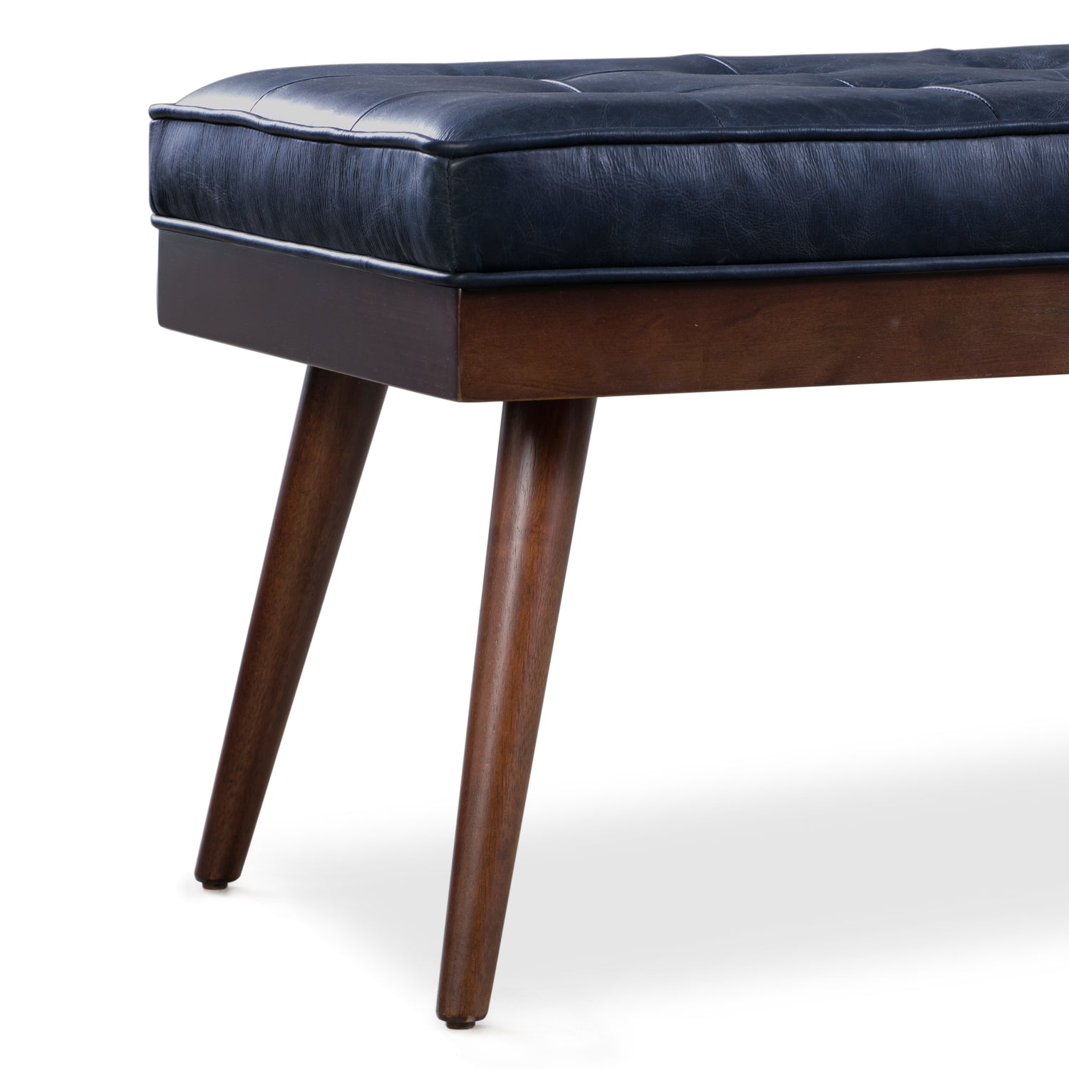 Luca Leather Bench | Midnight Blue 
