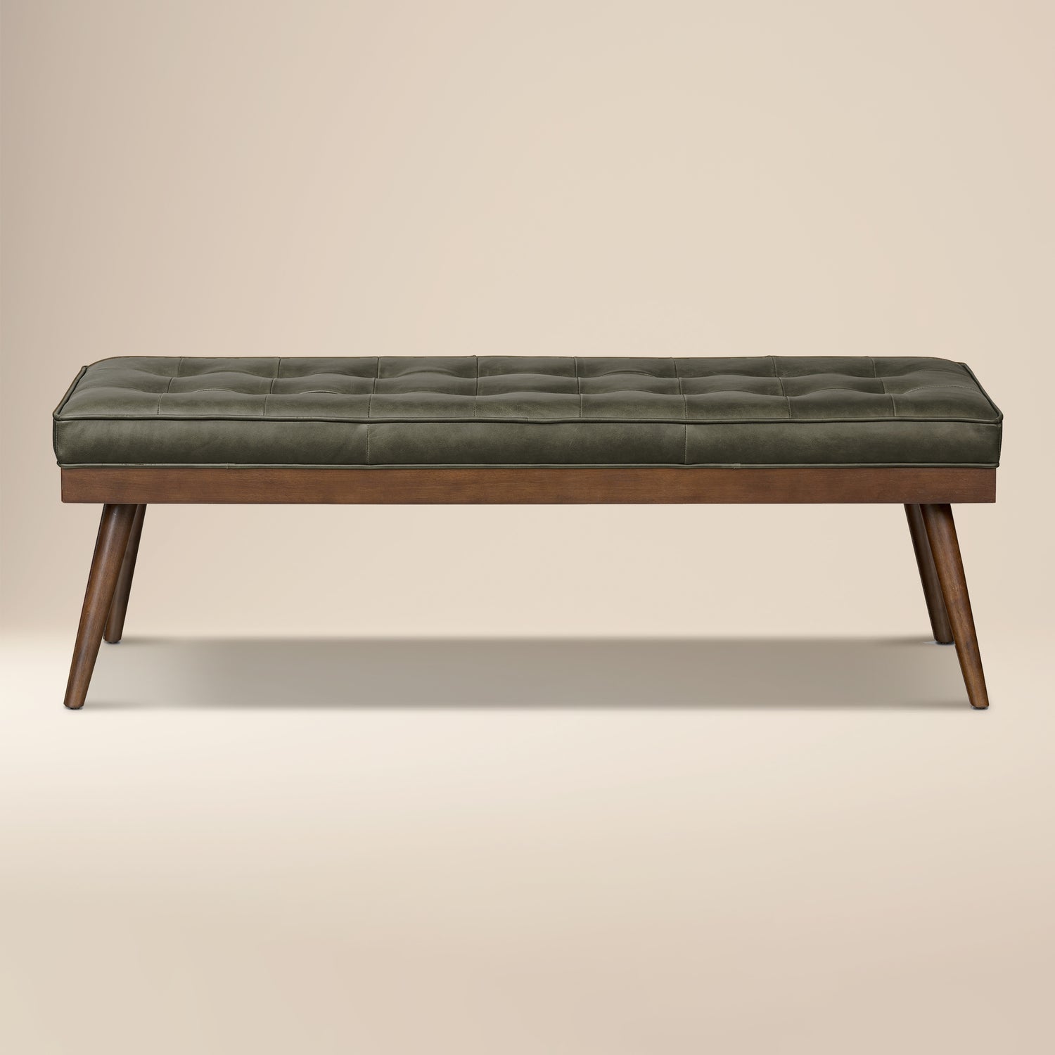 Luca Leather Bench | Olivine Green 