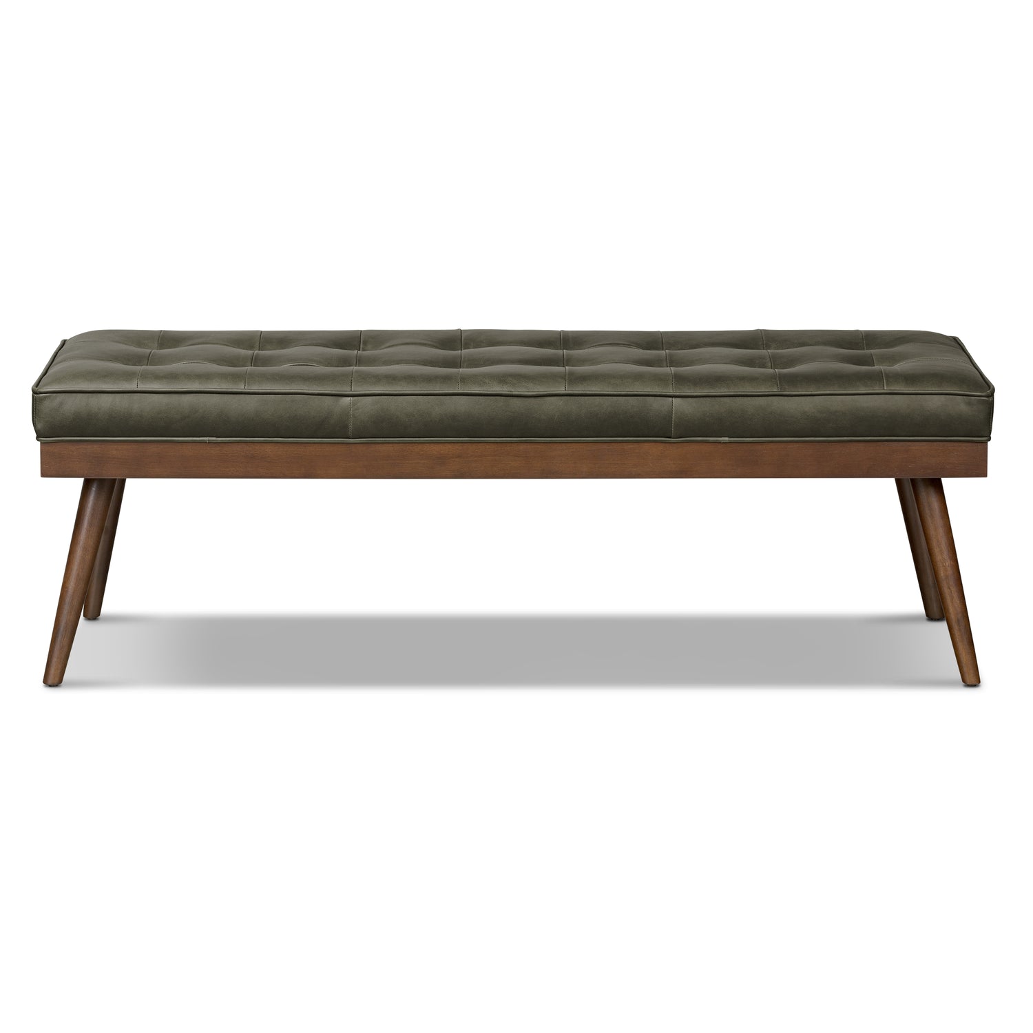 Luca Leather Bench | Olivine Green 