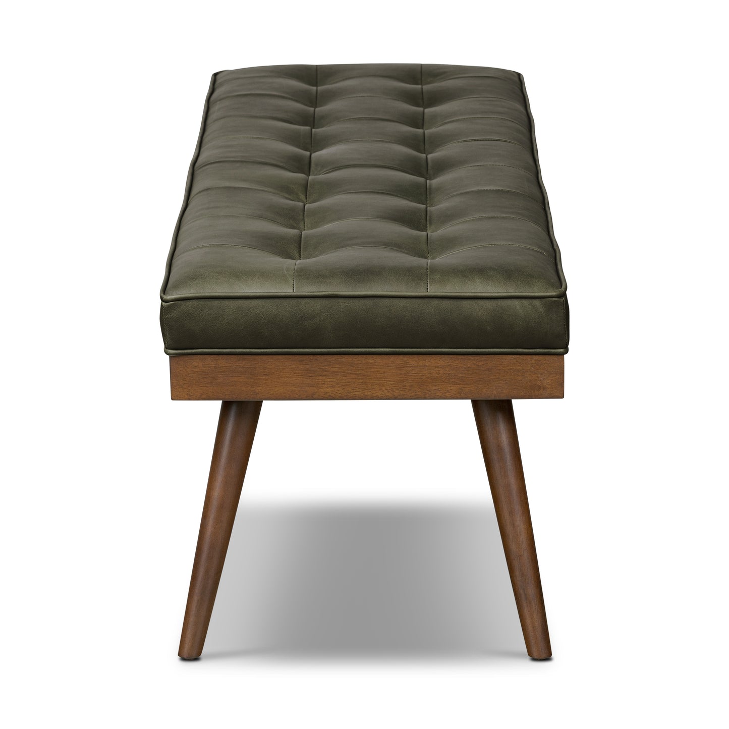 Luca Leather Bench | Olivine Green
