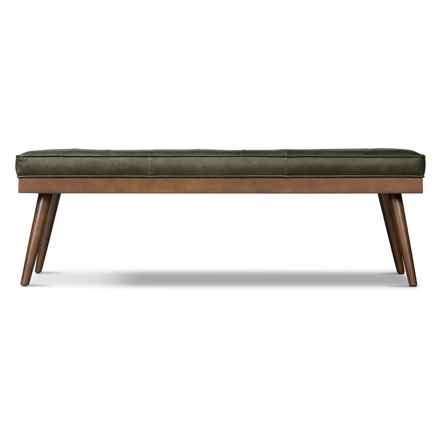 Luca Leather Bench | Olivine Green