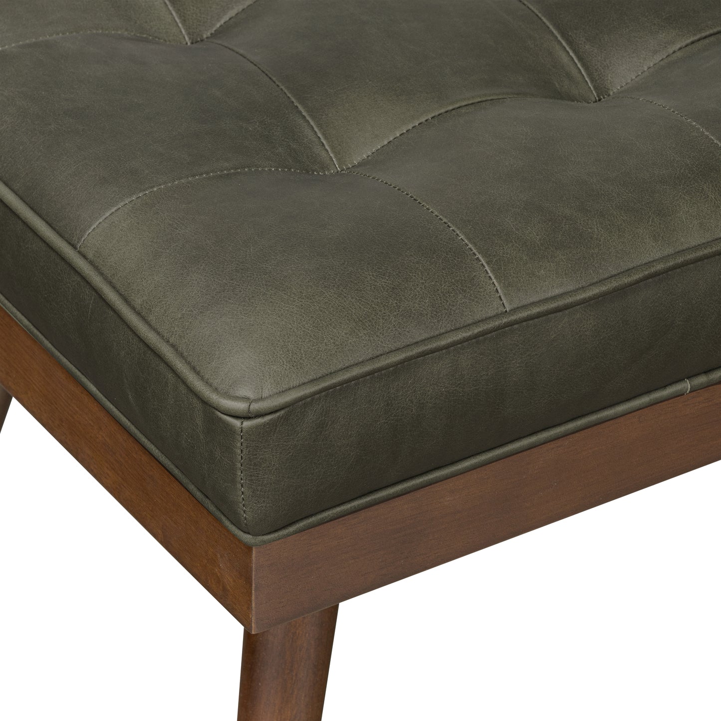 Luca Leather Bench | Olivine Green