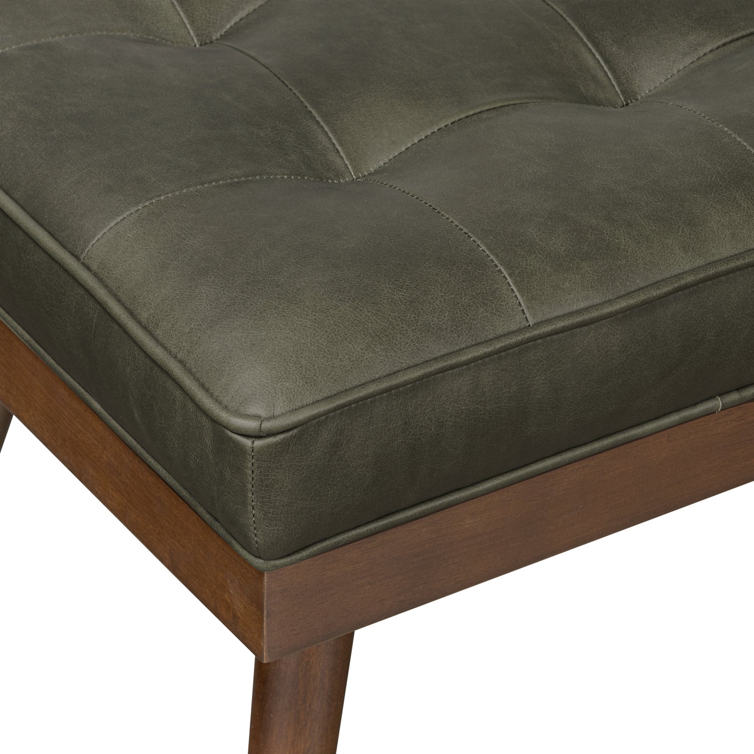 Luca Leather Bench | Olivine Green 