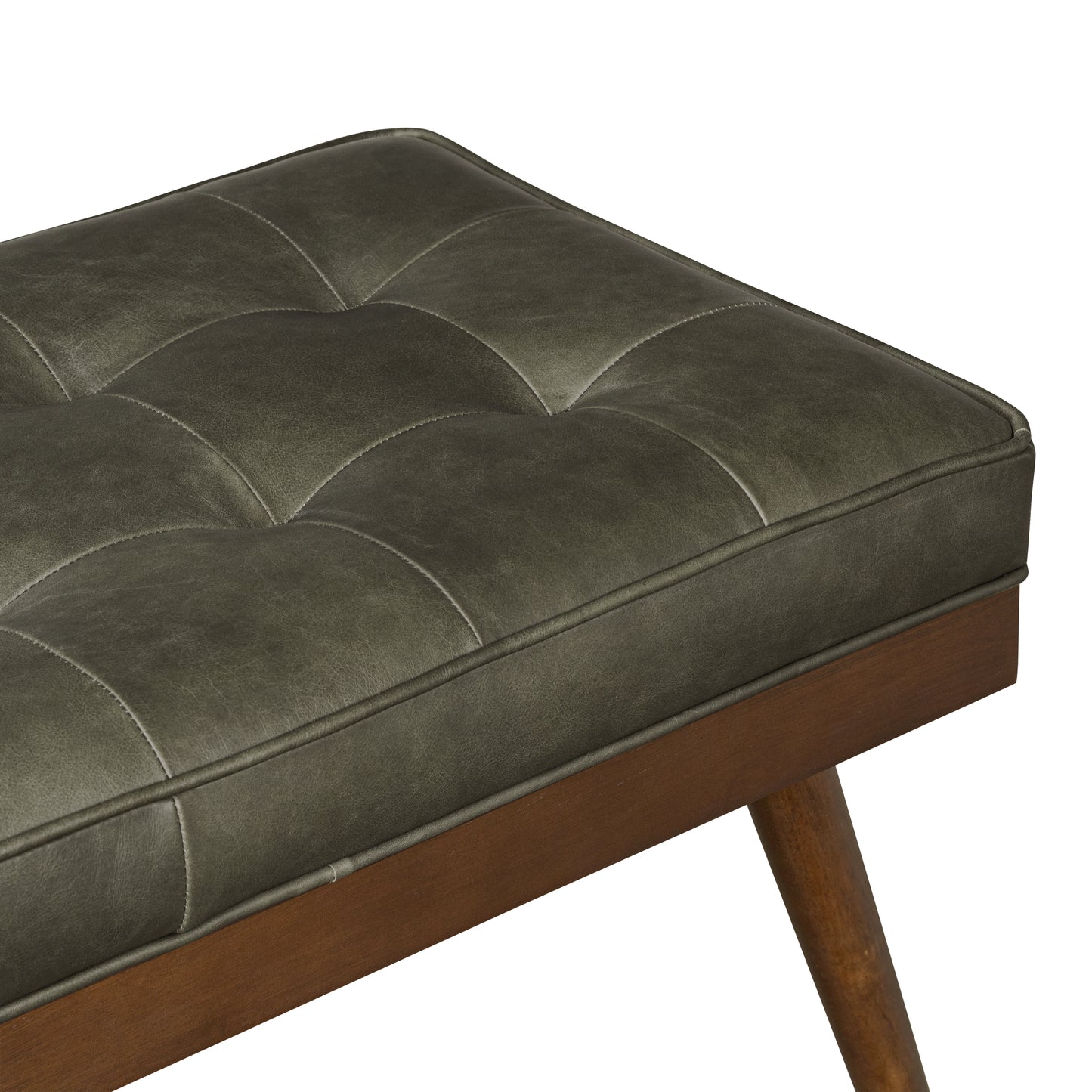 Luca Leather Bench | Olivine Green