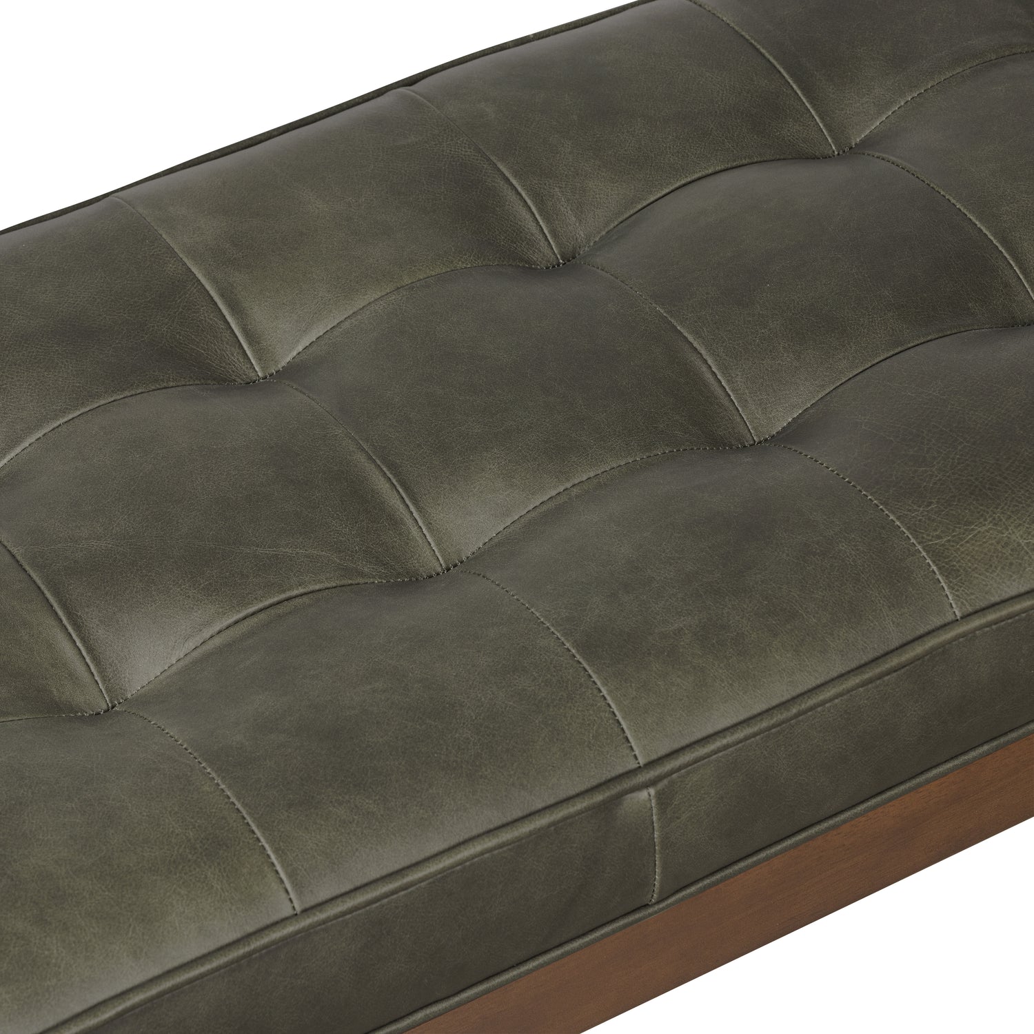 Luca Leather Bench | Olivine Green 