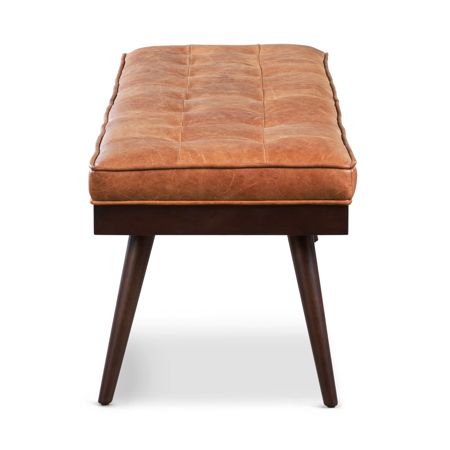 Luca Leather Bench | Cognac Tan 
