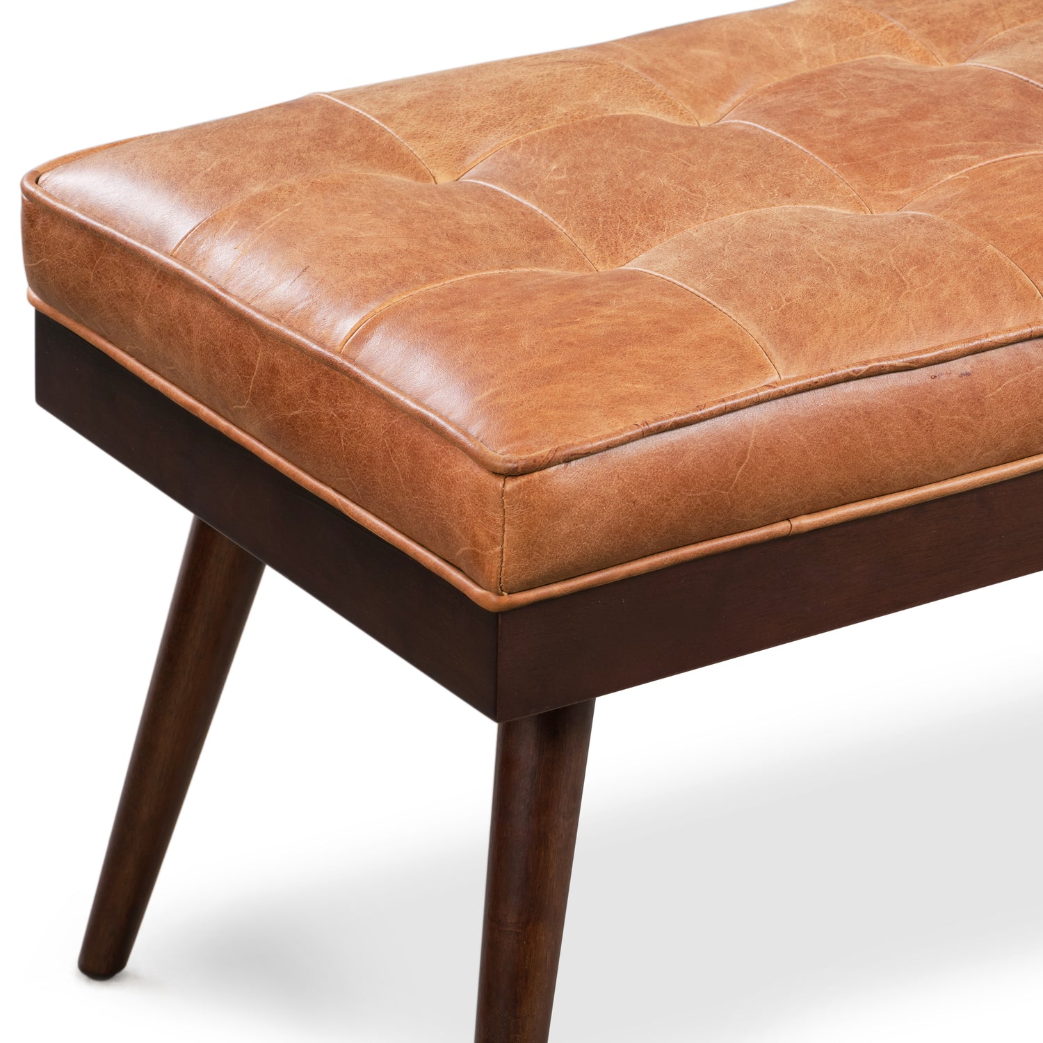 Luca Leather Bench | Cognac Tan 