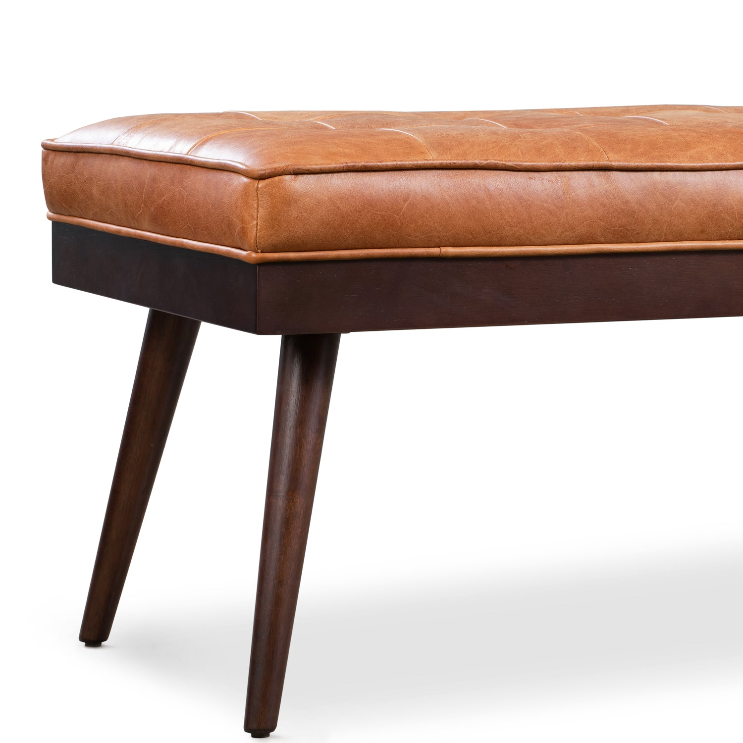 Luca Leather Bench | Cognac Tan 