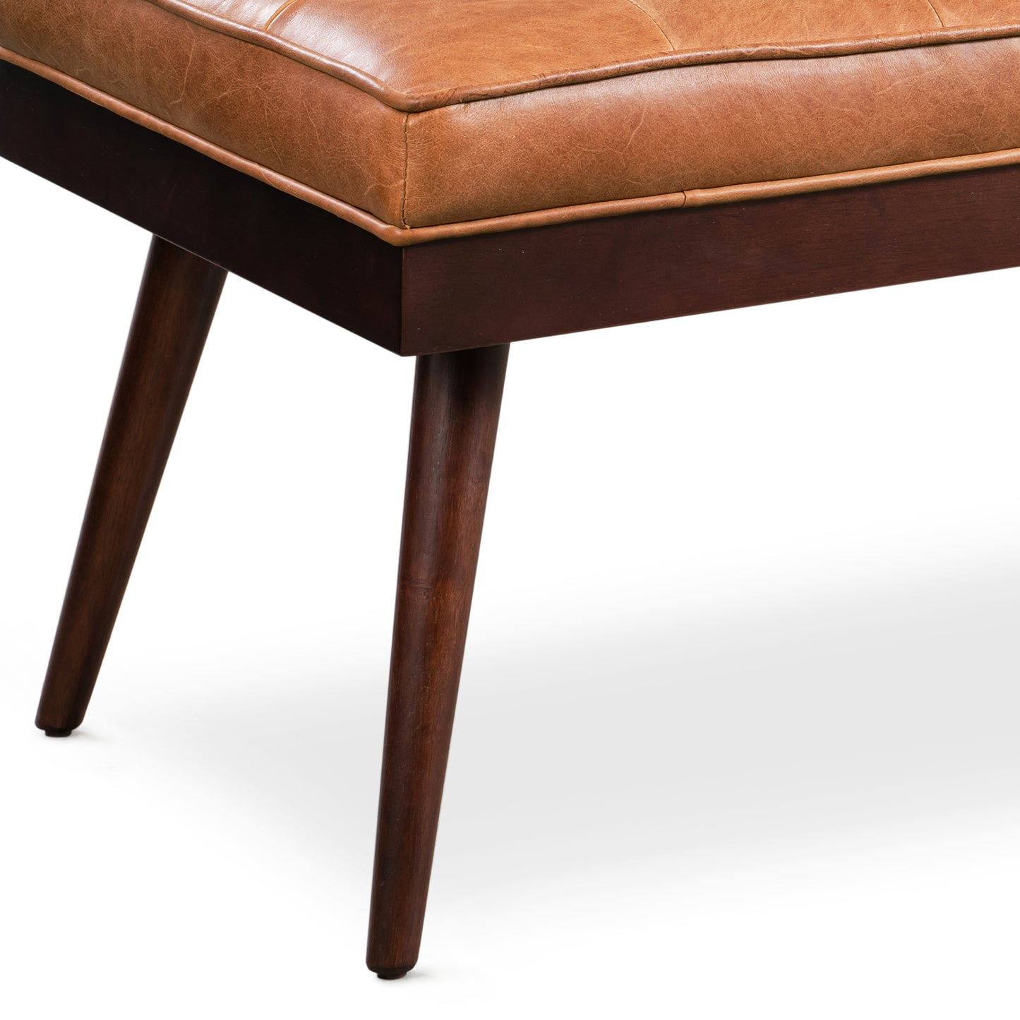 Luca Leather Bench | Cognac Tan