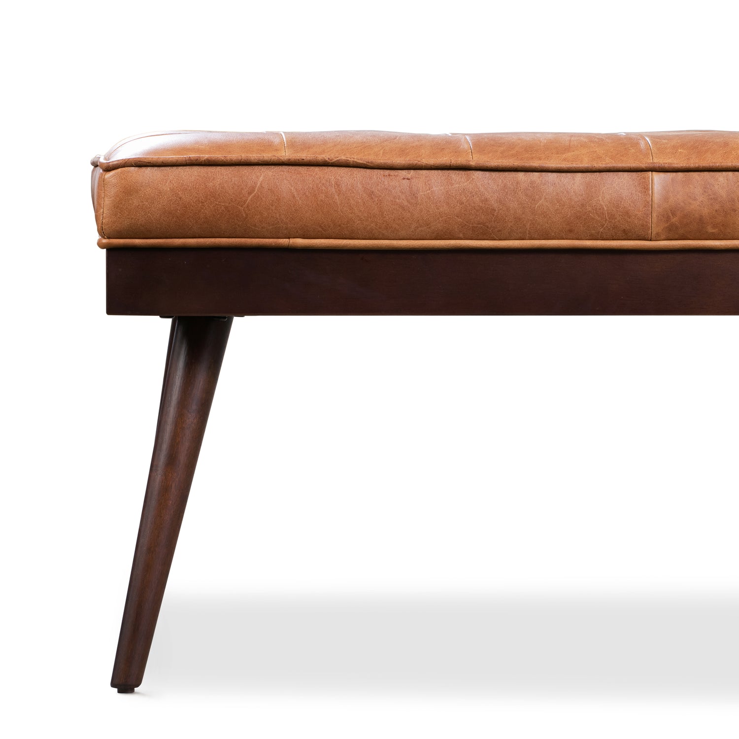 Luca Leather Bench | Cognac Tan 
