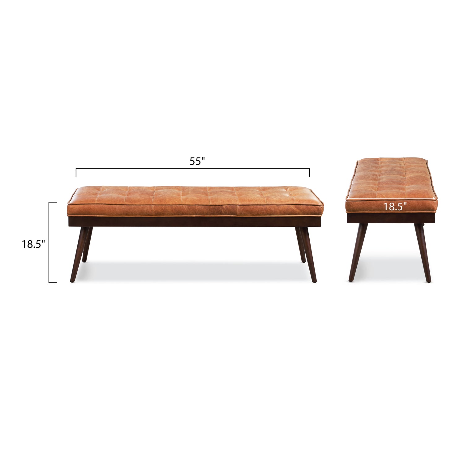 Luca Leather Bench | Cognac Tan 