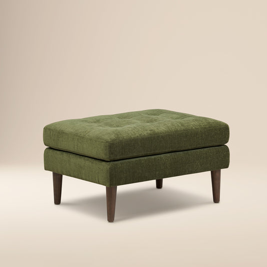 Napa Velvet Ottoman | Distressed Green