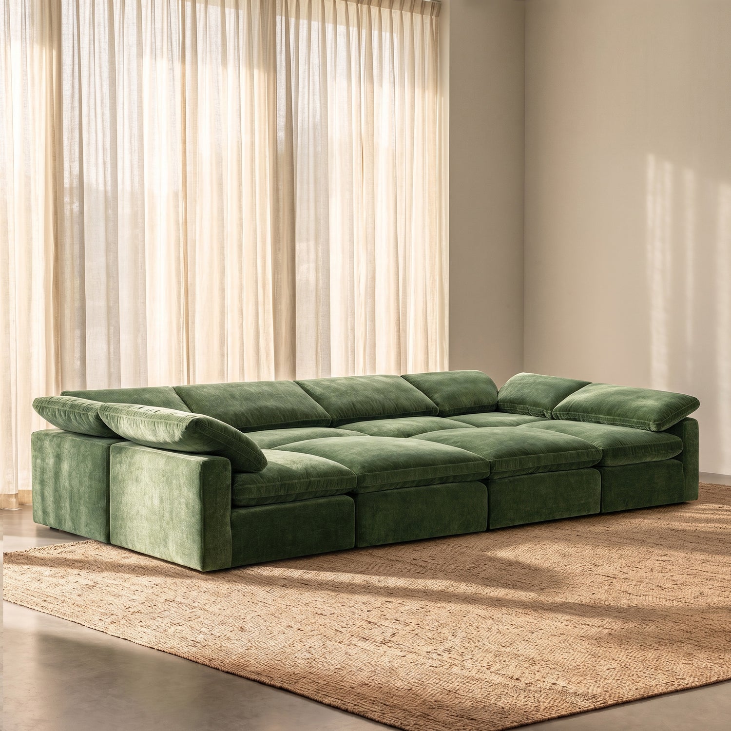 8-Seat Aspen Modular Master Pit-Sectional | Sagano Green lifestyle_image