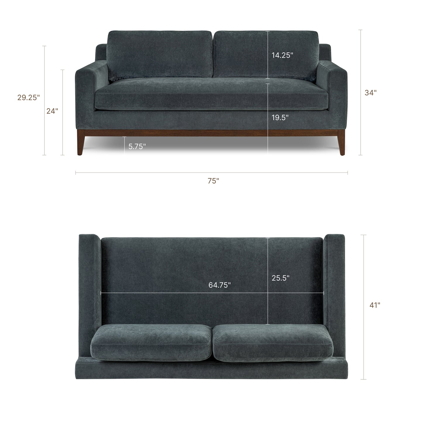 Zyon 75" Apartment Sofa | Boreal Blue
