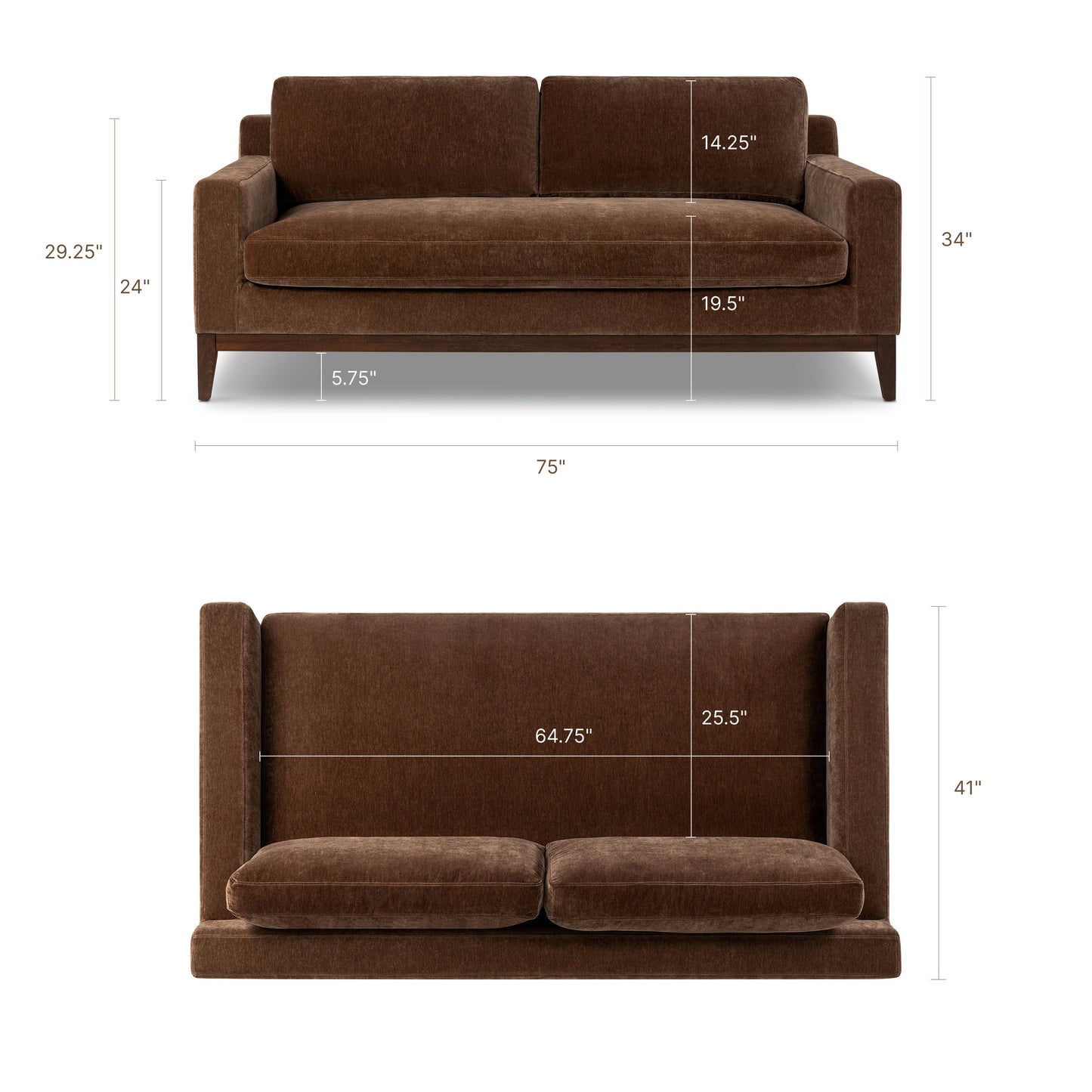 Zyon 75" Apartment Sofa | Bronzer Brown