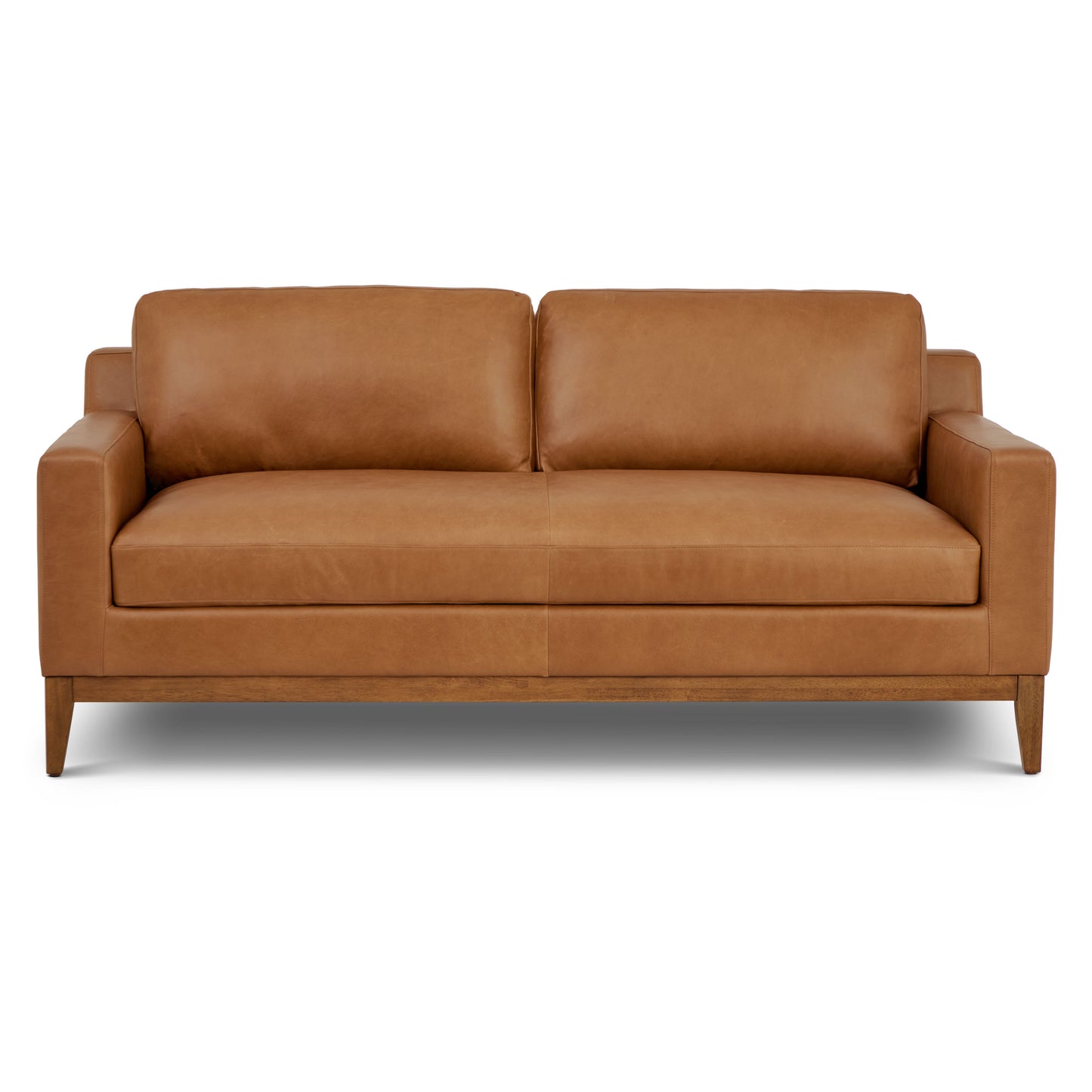 Zyon 75" Leather Apartment Sofa | Saddle Tan