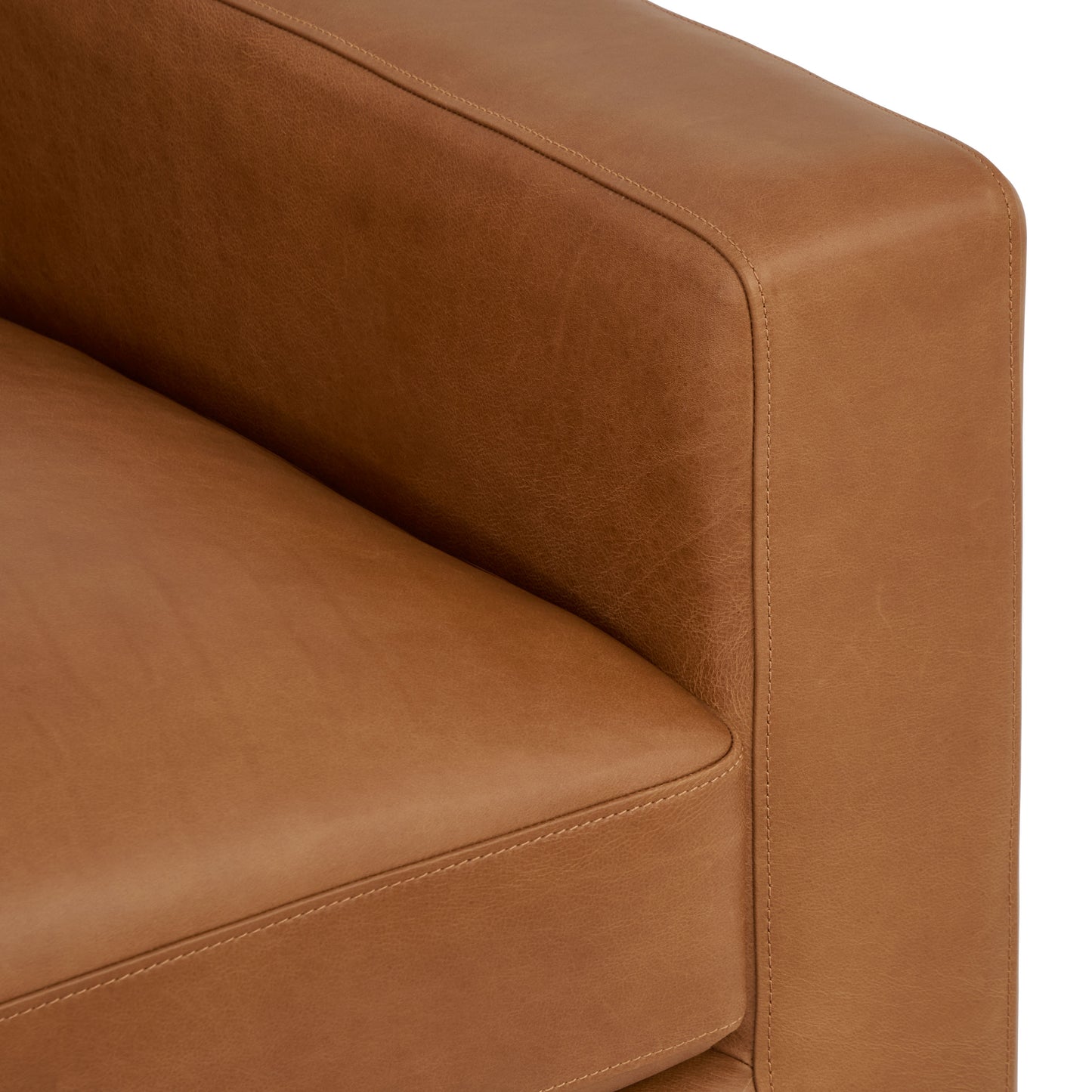 Zyon 75" Leather Apartment Sofa | Saddle Tan