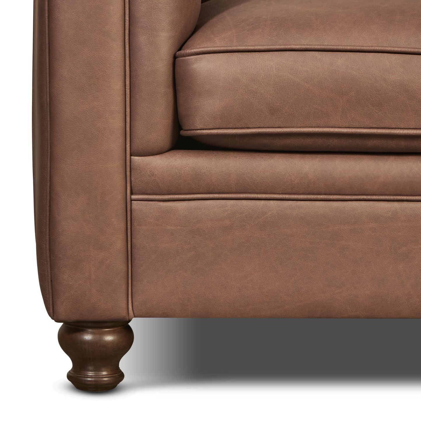 Lyon 87.4" Leather Sofa | Caramel Brown