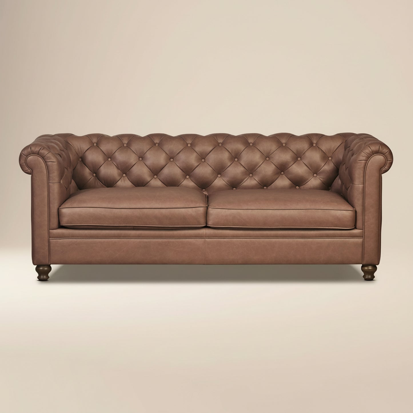 Lyon 87.4" Leather Sofa | Caramel Brown