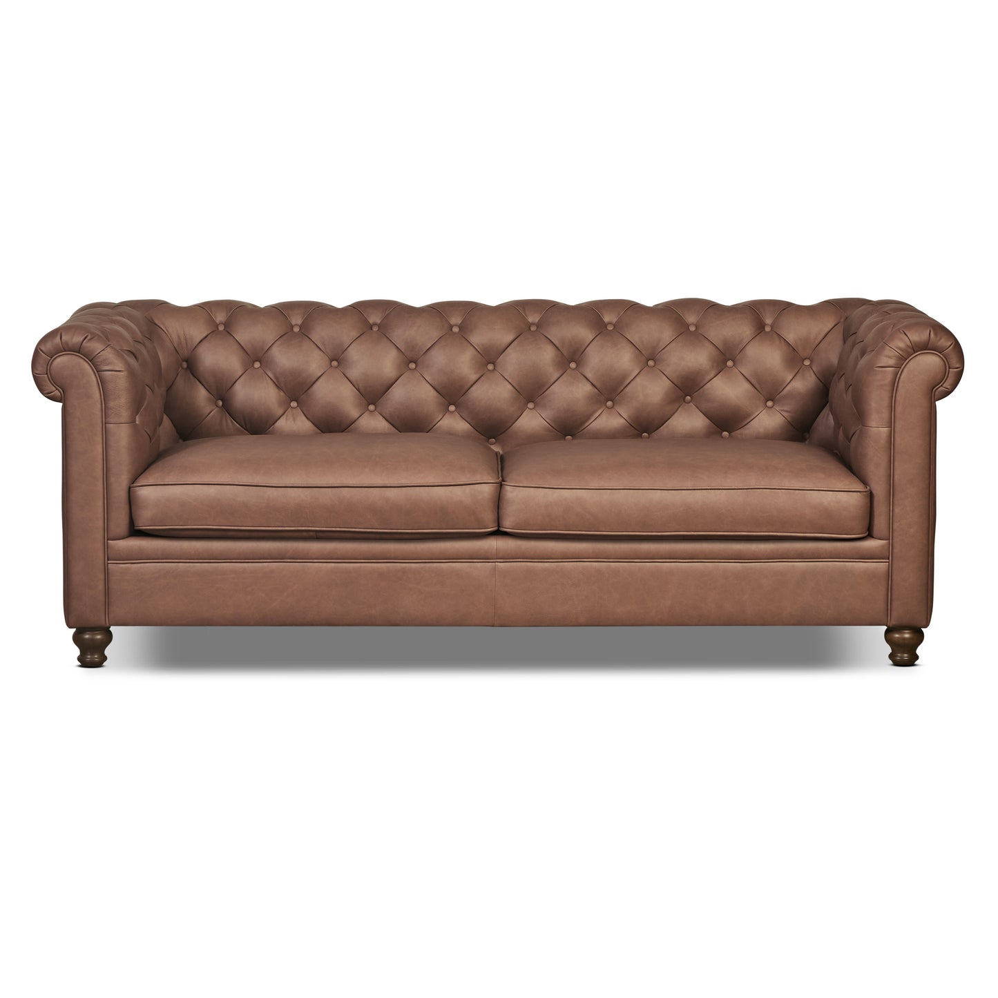 Lyon 87.4" Leather Sofa | Caramel Brown