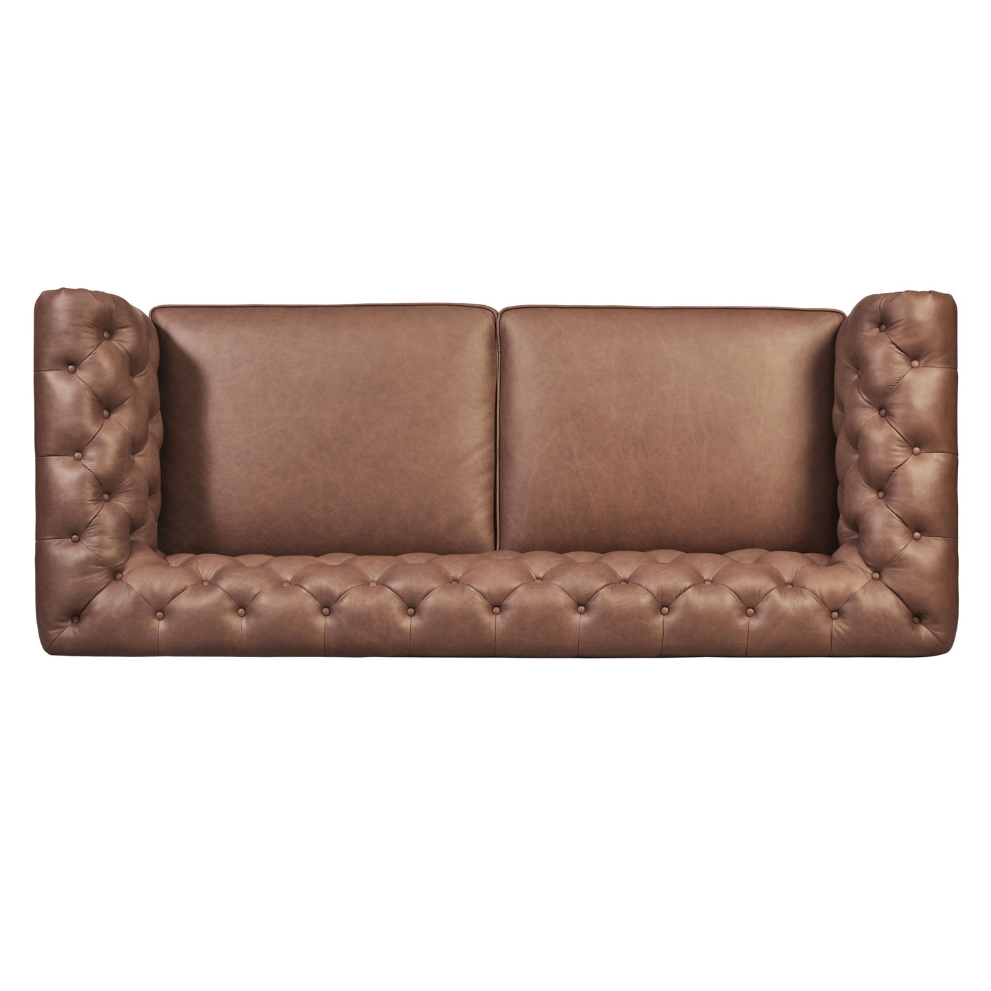 Lyon 87.4" Leather Sofa | Caramel Brown