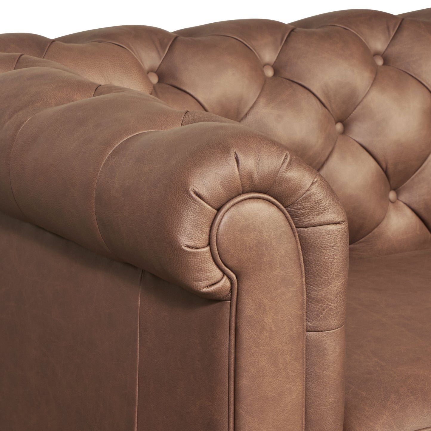 Lyon 87.4" Leather Sofa | Caramel Brown