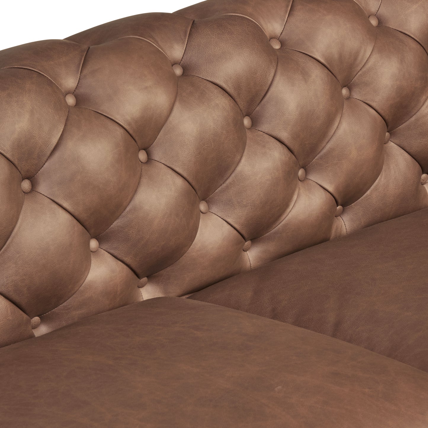 Lyon 87.4" Leather Sofa | Caramel Brown