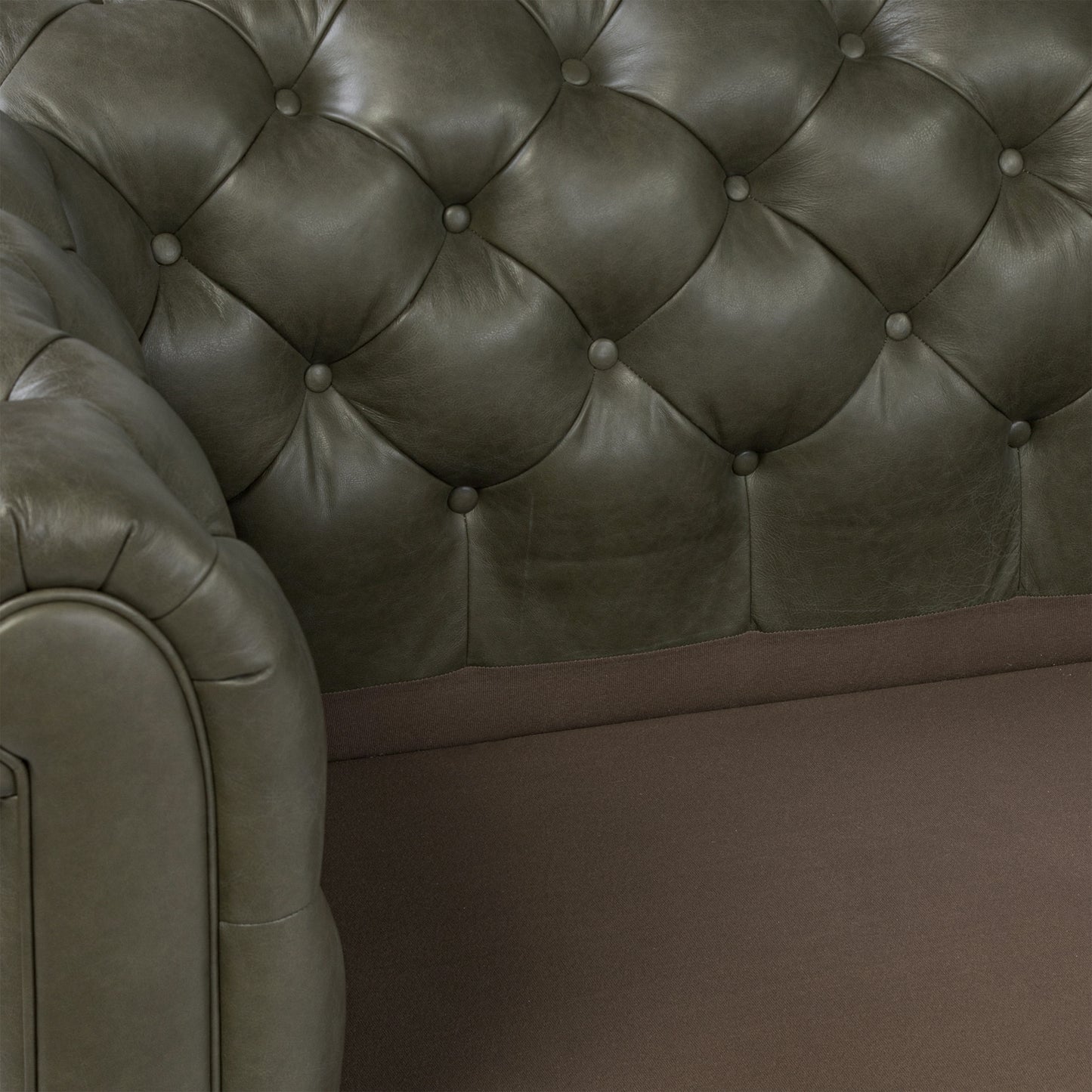 Lyon 87.4" Leather Sofa | Olivine Green
