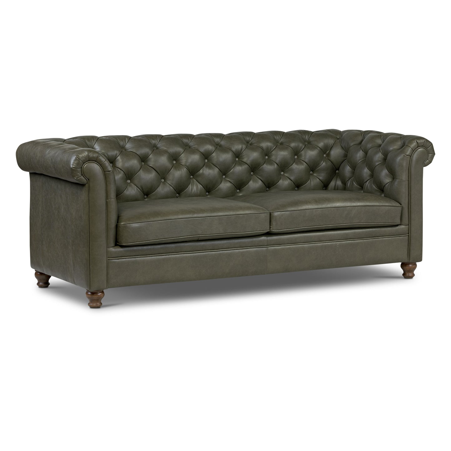 Lyon 87.4" Leather Sofa | Olivine Green