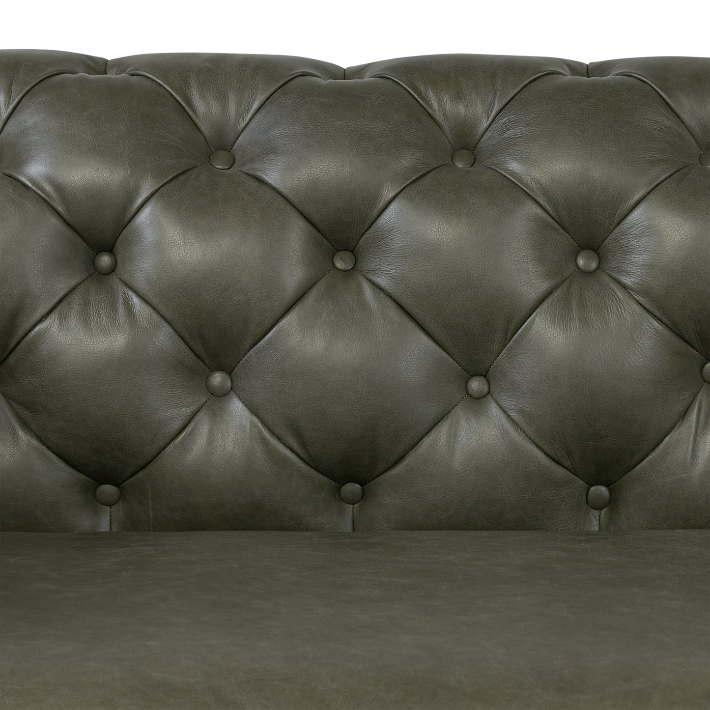 Lyon 87.4" Leather Sofa | Olivine Green