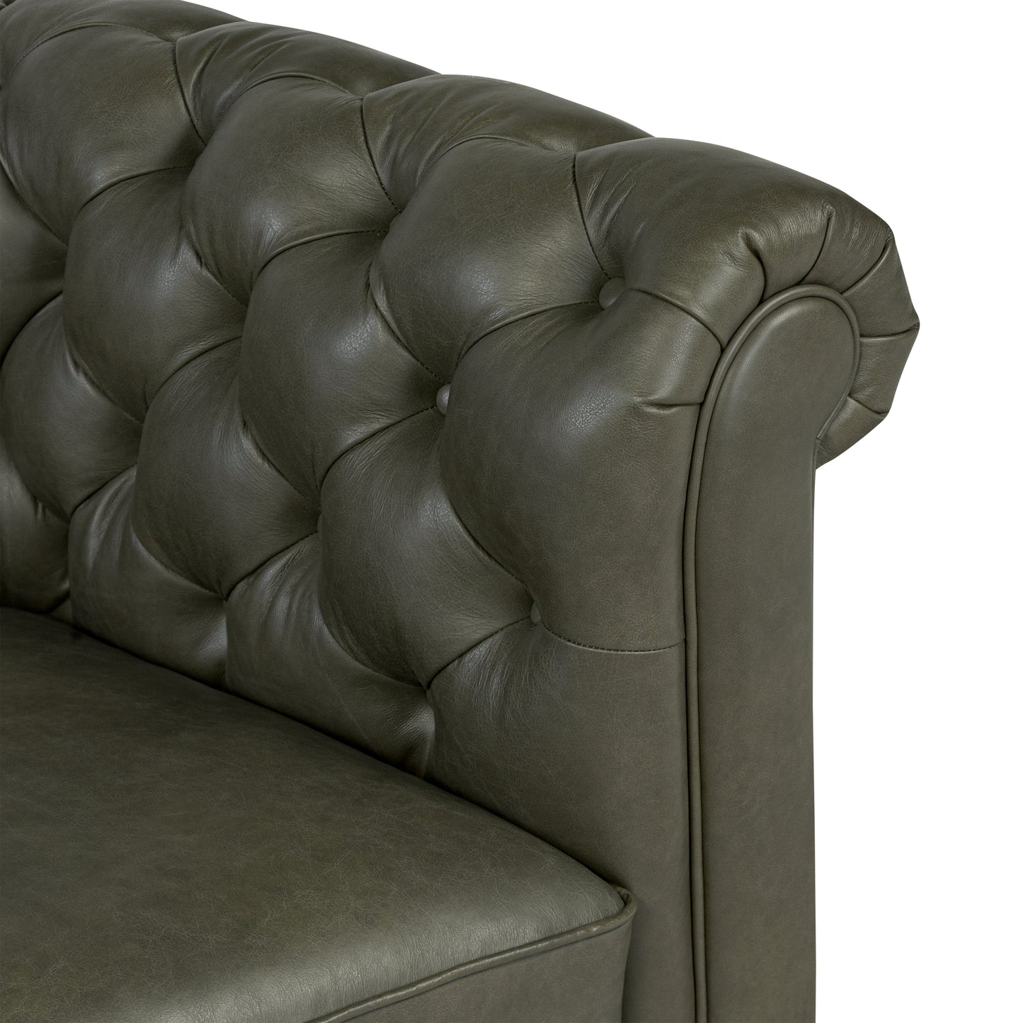Lyon 87.4" Leather Sofa | Olivine Green