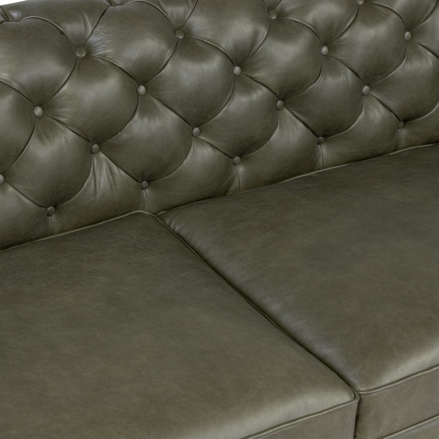 Lyon 87.4" Leather Sofa | Olivine Green