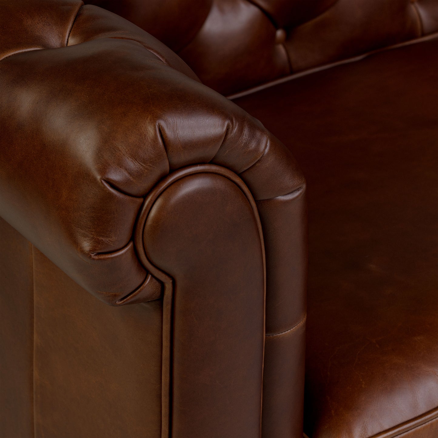 Lyon 87.4" Leather Sofa | Oscuro Brown