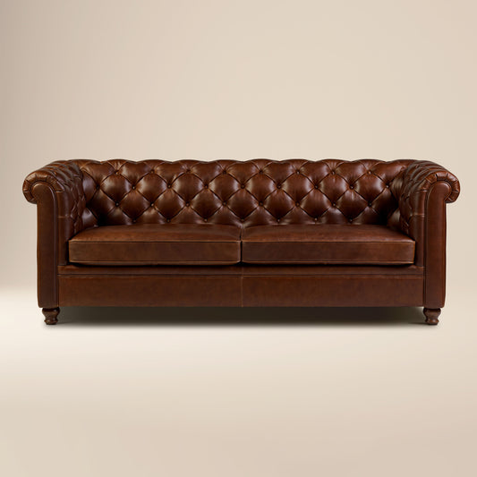 Lyon 87.4" Leather Sofa | Oscuro Brown