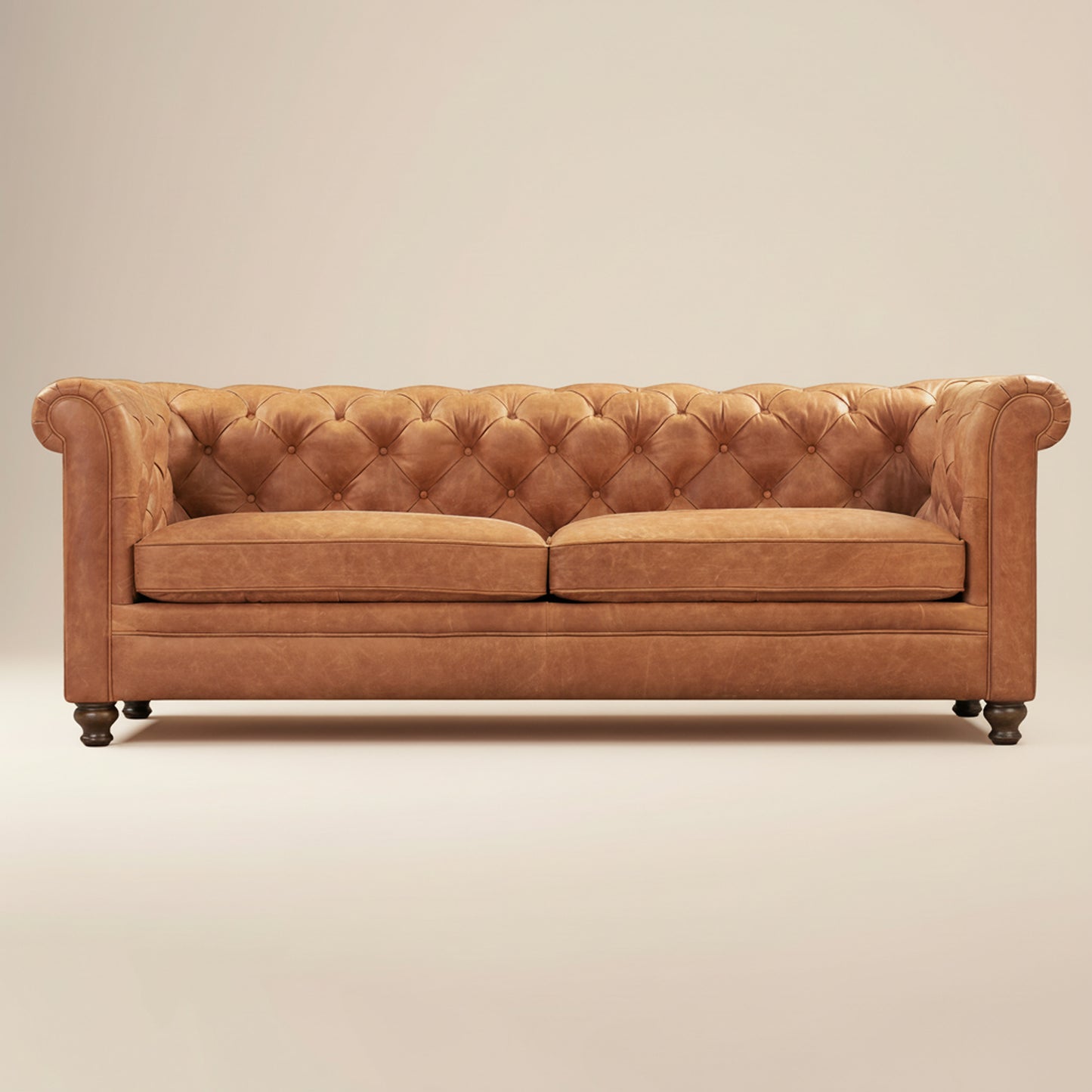 Lyon 87.4" Leather Sofa | Cognac Tan
