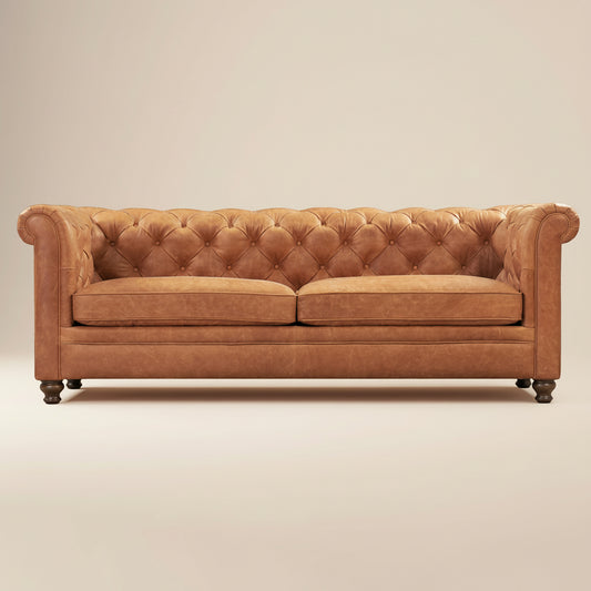 Lyon 87.4" Leather Sofa | Cognac Tan