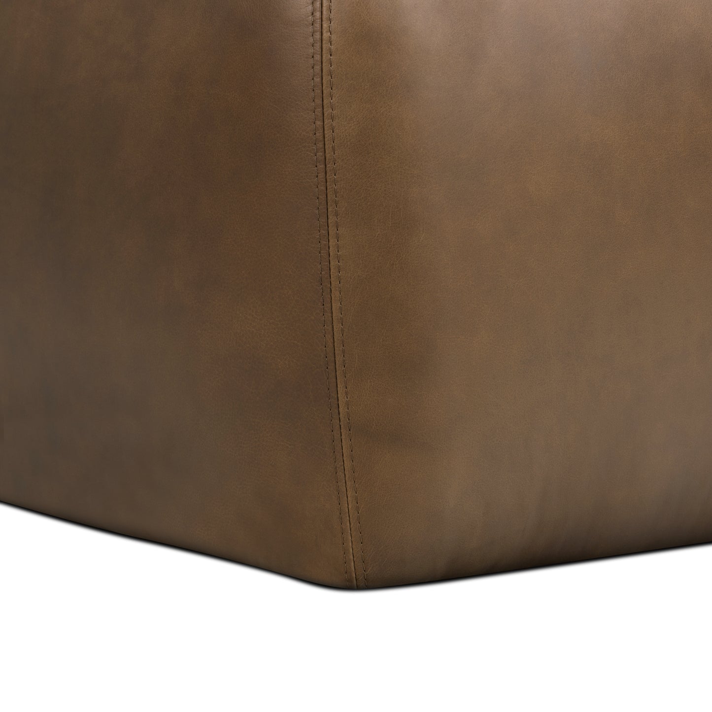 Denver Leather Ottoman | Cocoa Brown