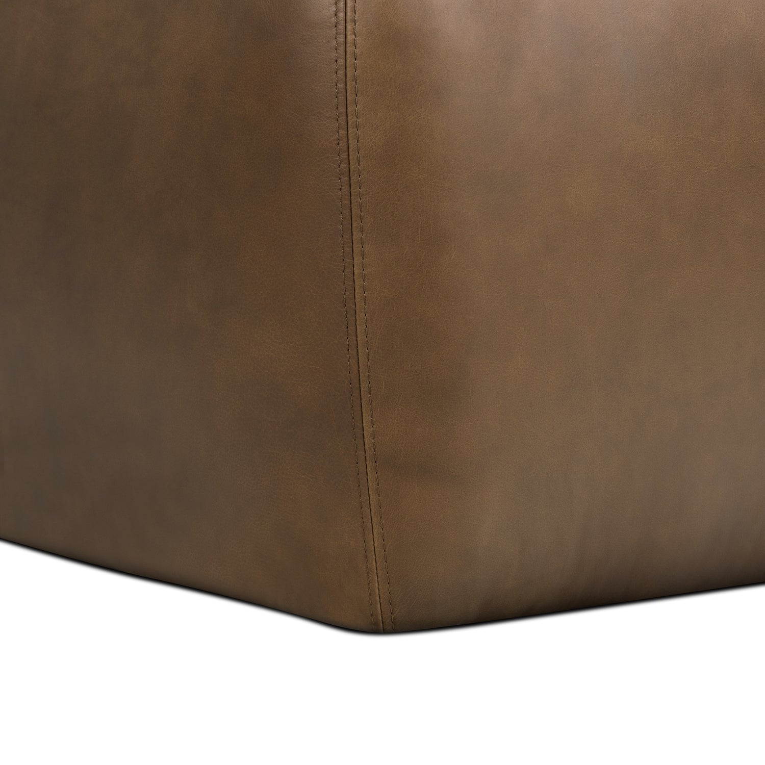 Denver Leather Ottoman | Cocoa Brown 