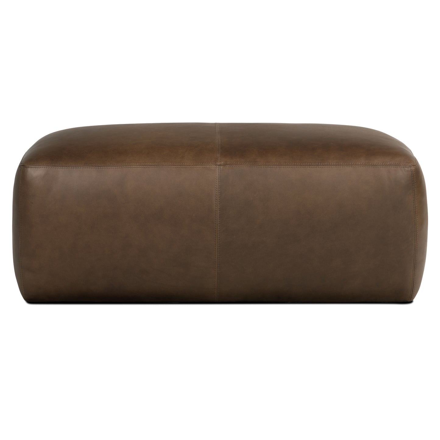 Denver Leather Ottoman | Cocoa Brown